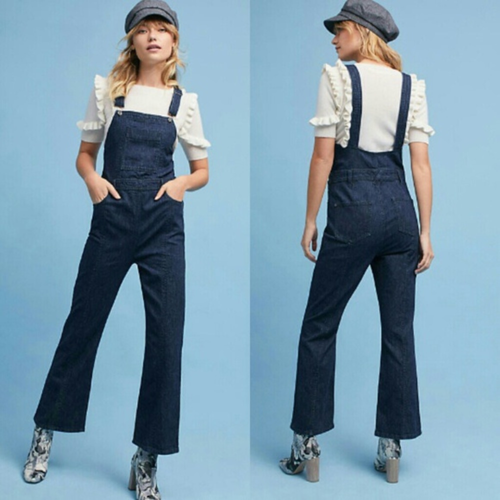 Anthro Pilcro and letterpress denim overalls EUC